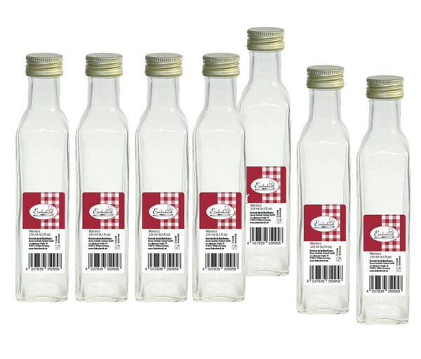 Einkochwelt - boite 12 marasca bouteille - 250 ml - carré - bouchon à visser - par palette - 128 boites 